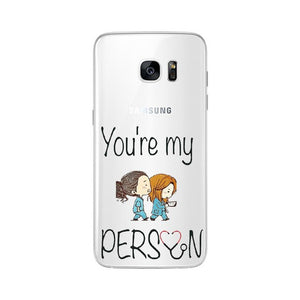 Soft TPU For Samsung Galaxy A5 A6 A7 A8 J5 J6 J7 J8Plus 2016 2017 2018 NOTE8 NOTE9 You're My Person For Fundas Greys Anatomy