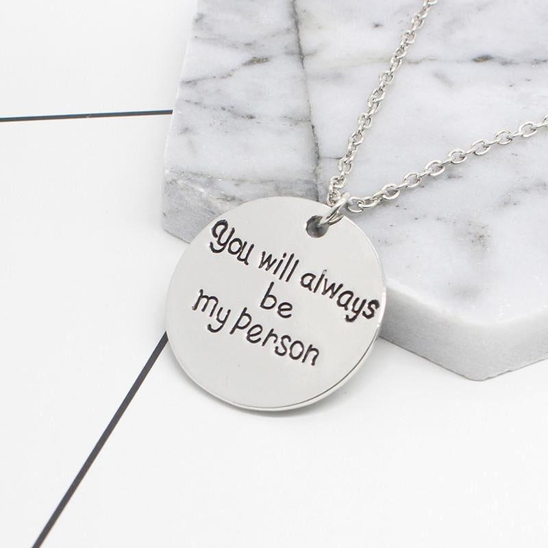 2PC/SET  Silver Plated Carved ,Grey's Anatomy Necklaces  for lovers !