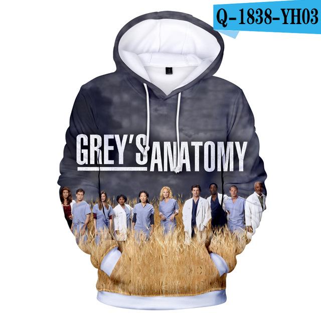 3D Grey's Anatomy Sweatshirt Long Sleeve 2019